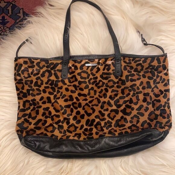 Rebecca Minkoff leather/cheetah tote  - Picture 1 of 10